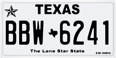 TX license plate BBW6241
