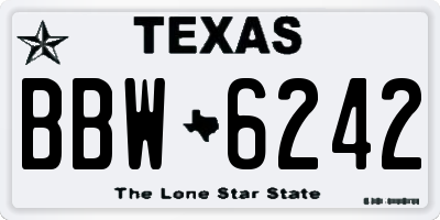 TX license plate BBW6242