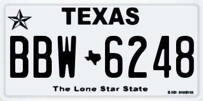 TX license plate BBW6248
