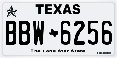 TX license plate BBW6256