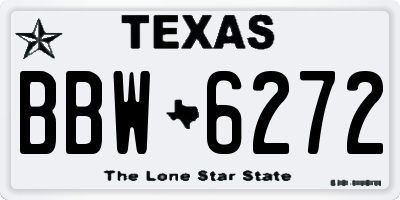 TX license plate BBW6272
