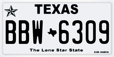 TX license plate BBW6309