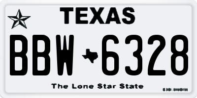 TX license plate BBW6328