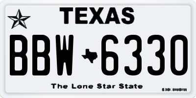 TX license plate BBW6330