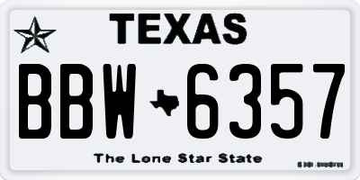 TX license plate BBW6357