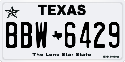 TX license plate BBW6429
