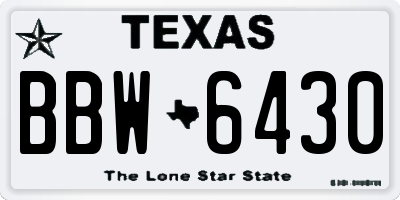 TX license plate BBW6430