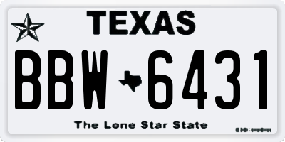 TX license plate BBW6431
