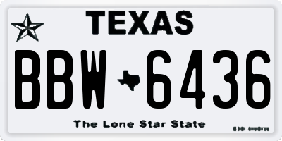 TX license plate BBW6436