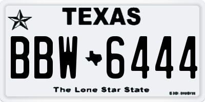 TX license plate BBW6444
