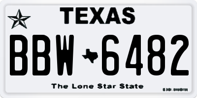 TX license plate BBW6482