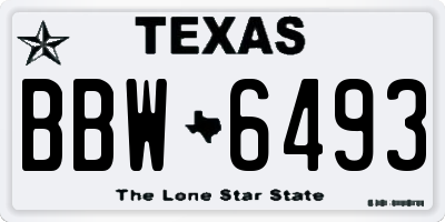 TX license plate BBW6493