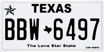 TX license plate BBW6497
