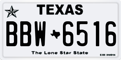 TX license plate BBW6516