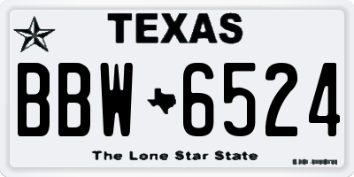 TX license plate BBW6524