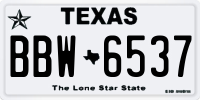 TX license plate BBW6537