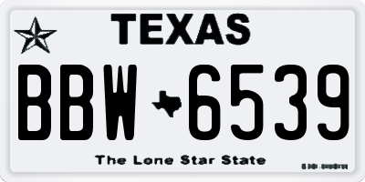 TX license plate BBW6539