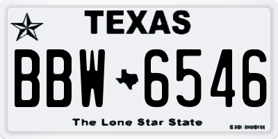 TX license plate BBW6546