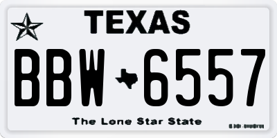 TX license plate BBW6557
