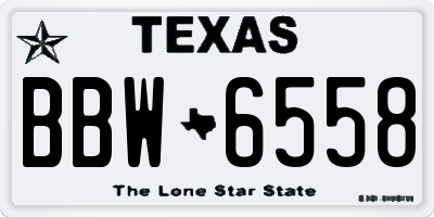 TX license plate BBW6558