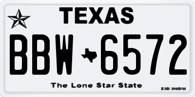 TX license plate BBW6572