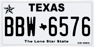 TX license plate BBW6576