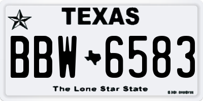 TX license plate BBW6583
