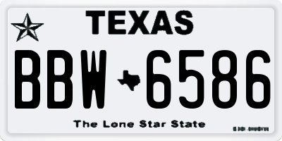 TX license plate BBW6586