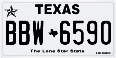 TX license plate BBW6590