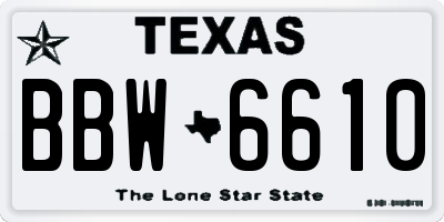 TX license plate BBW6610
