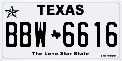 TX license plate BBW6616