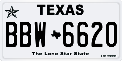TX license plate BBW6620