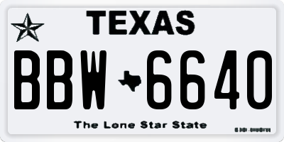 TX license plate BBW6640