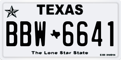TX license plate BBW6641