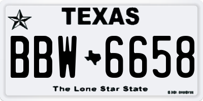 TX license plate BBW6658