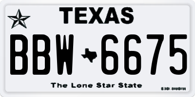 TX license plate BBW6675