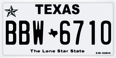 TX license plate BBW6710