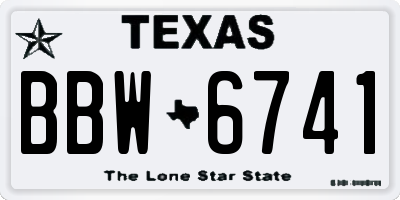TX license plate BBW6741