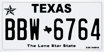 TX license plate BBW6764