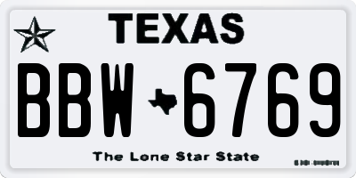 TX license plate BBW6769