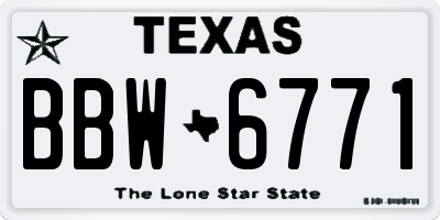 TX license plate BBW6771