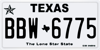 TX license plate BBW6775