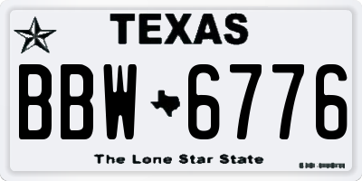 TX license plate BBW6776
