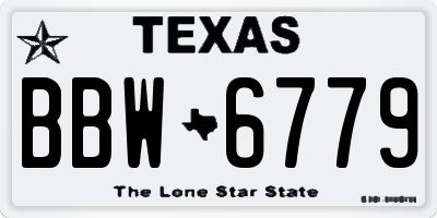 TX license plate BBW6779