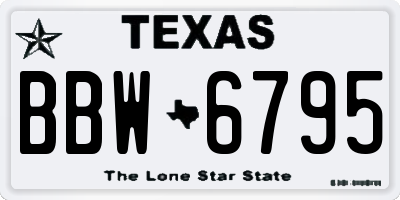 TX license plate BBW6795