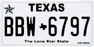 TX license plate BBW6797