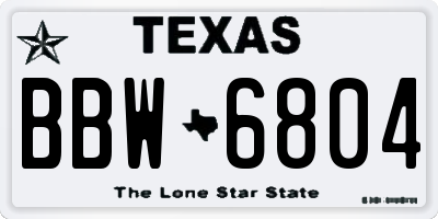 TX license plate BBW6804