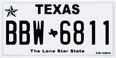TX license plate BBW6811