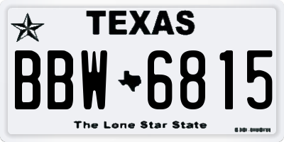 TX license plate BBW6815