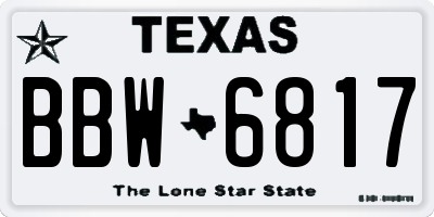 TX license plate BBW6817